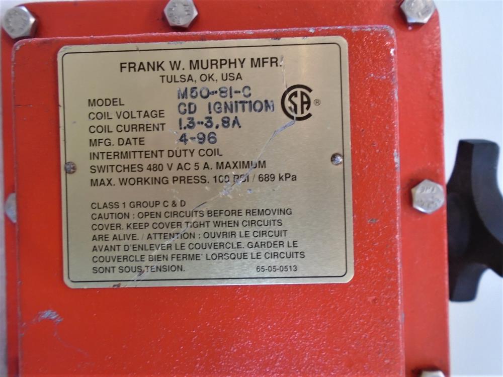 Murphy 2" NPT Fuel Gas Shut-Off Valve M50-81-C